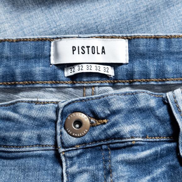 Pistola Raw Hem Ankle Jeans Light Wash Mid Rise Size 32 Clean Girl - Picture 10 of 10